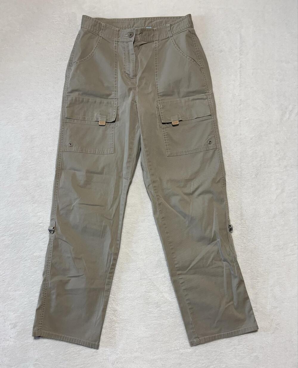 L.L. Bean Cargo Pants Womens 4 Beige Stretch Pockets Travel